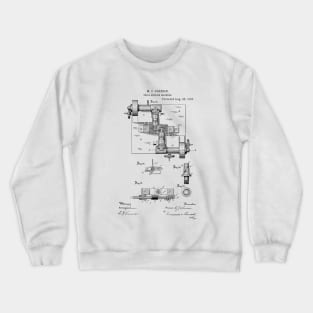 Drill Milling Machine Vintage Patent Hand Drawing Crewneck Sweatshirt